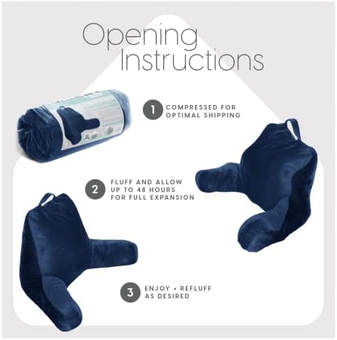 Milliard Reading Pillow with Shredded Memory Foam and Washable Cover
