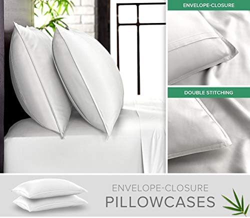 Pure Bamboo Queen Pillowcases 100 Organic Viscose Soft Cooling 2 Piece Set