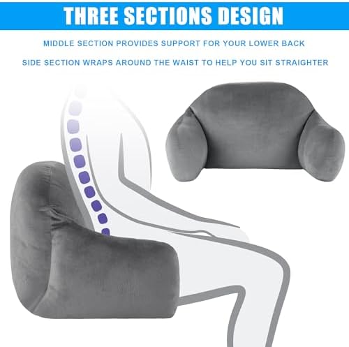 MABOZOO Recliner Lumbar Support Pillow Grey