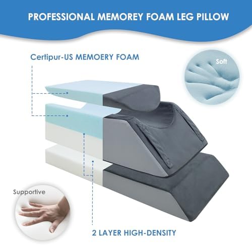 Kehangte 4-Height Adjustable Leg Elevation Pillow