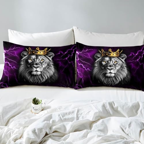 Castle Fairy 3D Lion Microfiber Sheet Set Twin Size Purple Neon