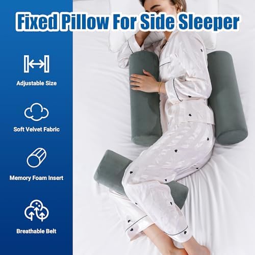 HOMBYS Body Positional Pillow Set for Side Sleepers Grey 1