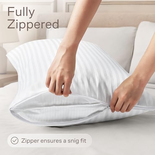 Set of 2 Zipper Pillow Protectors - Dust Stain Resistant