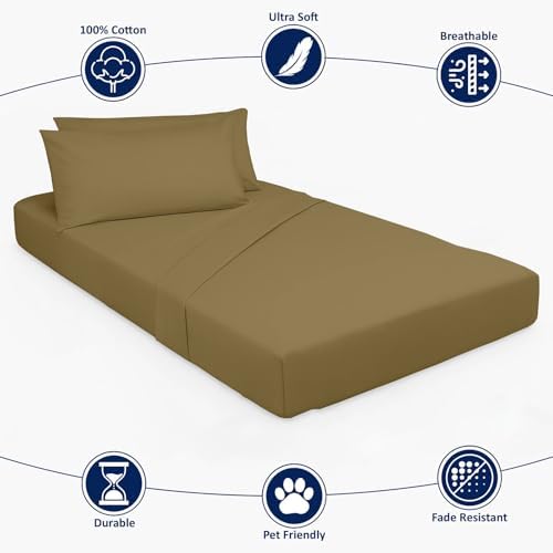 Cottingon 4 Pc Cot Sheets 30x75 Set 100 Egyptian Cotton