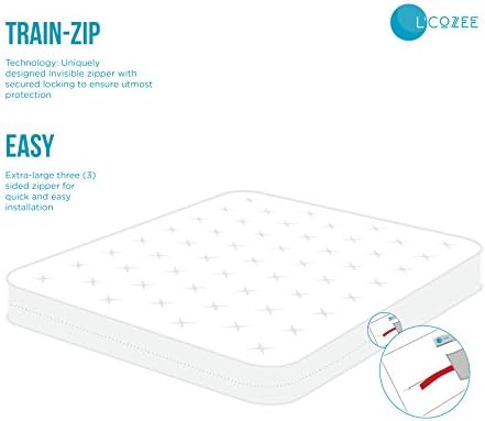 Waterproof Zippered Mattress Encasement - Breathable Full Size Protector by LCOZEE