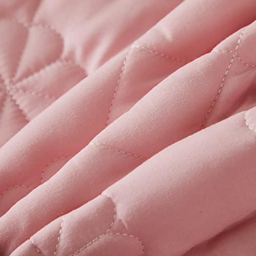 Extra Deep Pocket Fitted Sheet with Quilted Design Pink Twin XL 1