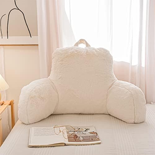 A Nice Night Faux Fur Reading Pillow with Arms