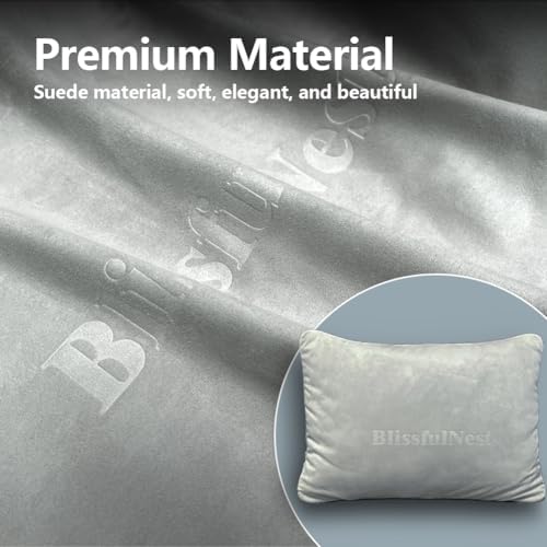 BlissfulNest Suede Lumbar Support Pillow 1 Pack