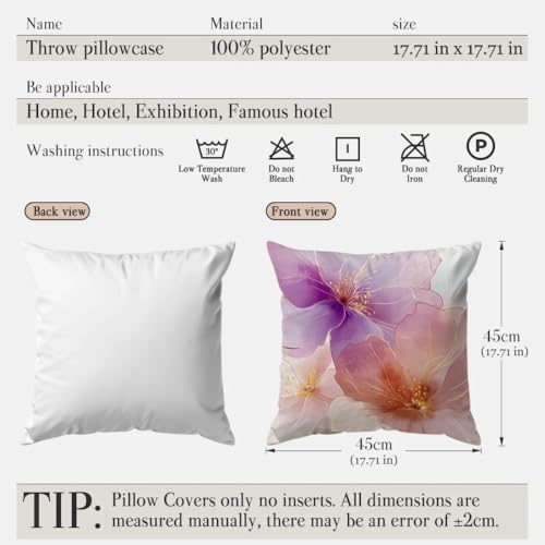 SuiHeill Floral Pattern Pillow Cover 45x45cm TAT Woven