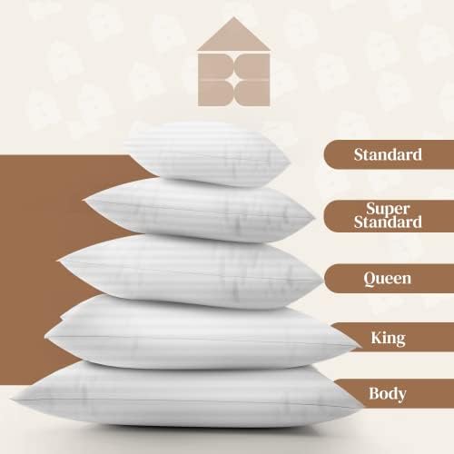 FeelAtHome 100 Cotton Sateen Pillow Cover 300 Thread Count Waterproof Zipper