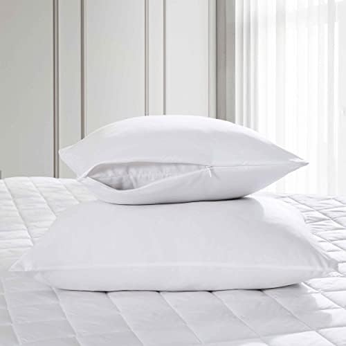 Pure Parima White Pillow Protector Set - 2pk 500 Thread Count Zippered Durable