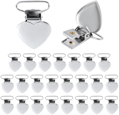 25pcs Silver Heart Shaped Sheet Fasteners 1