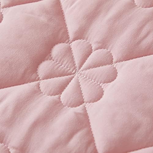 Extra Deep Pocket Fitted Sheet with Quilted Design Pink Twin XL 1