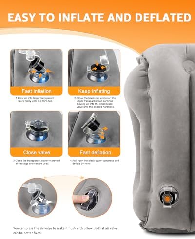 Sunany Inflatable Travel Pillow with Eye Mask and Earplugs