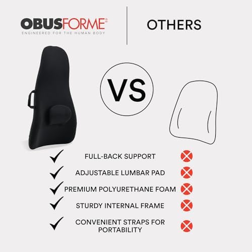 ObusForme Highback Backrest Support - Extra Tall Padded Cushion