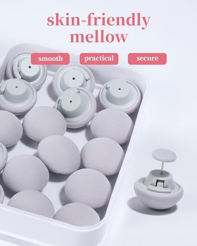 Xuduvay Duvet Clips 16 Sets with Mushroom Buttons and Soft Fabric Material Grey