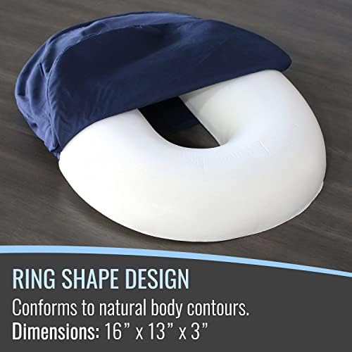 DMI Donut Pillow for Tailbone Relief 16x13x3 Navy