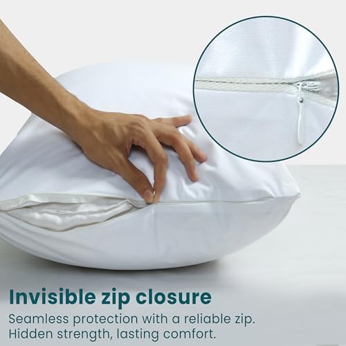 Waterproof Pillow Protectors Set of 2 with Zipper