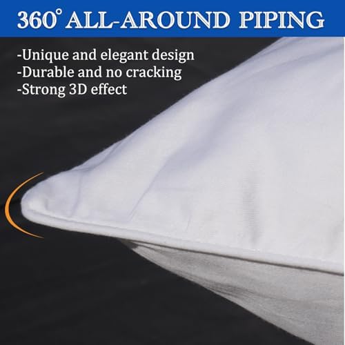 Precoco White Pillow Cases - 100 Cotton with Hidden Zipper