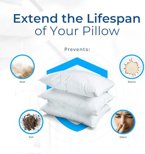 Set of 2 Luxurious Pillow Protectors - Water Resistant and Bed Bug Proof