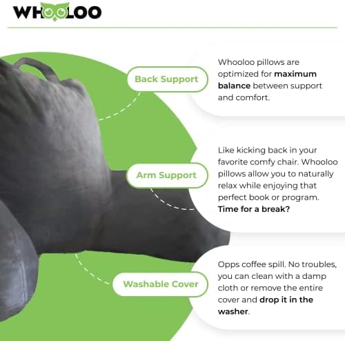 WhooLoo Adult Reading Pillow for Bed Backrest Support
