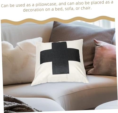 CHILDWEET Square Cross Pattern Linen Pillowcase