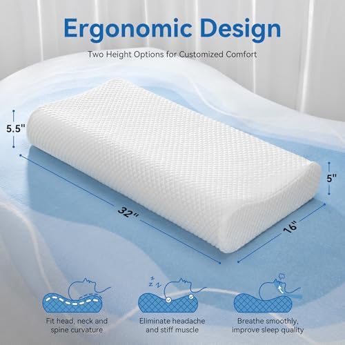 AM AEROMAX 32 Contour Memory Foam Pillow for Neck Support