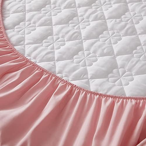 Extra Deep Pocket Fitted Sheet with Quilted Design Pink Twin XL 1