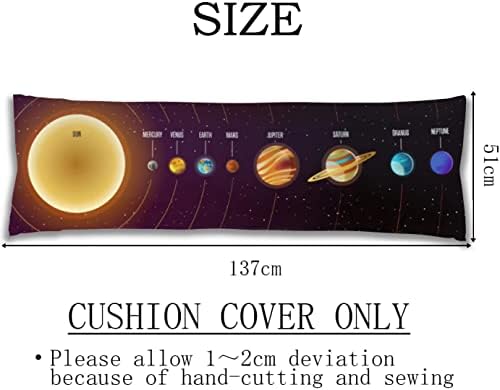 Solar System Body Pillow Cover with Zipper 20x54