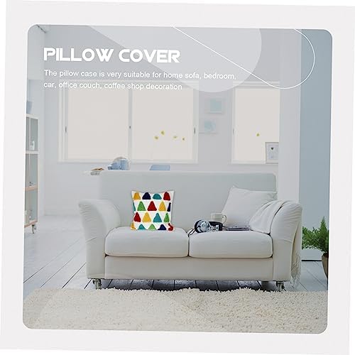 Amosfun Colorful Rainbow Embroidered Throw Pillow Case