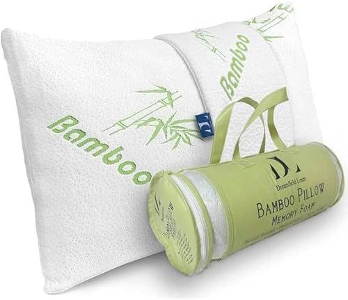 DreamField Linen Memory Foam Bamboo Pillow Queen Size
