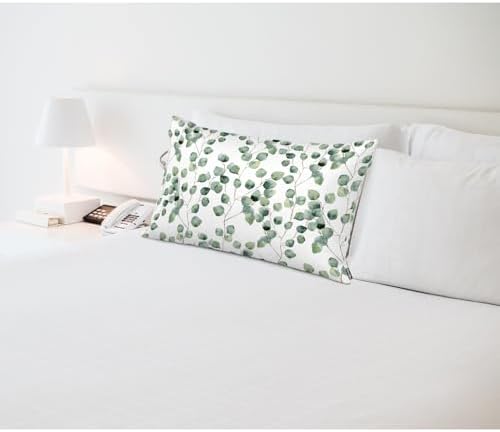 Eucalyptus Leaves Throw Pillow Covers for Bed and Office 20x30 Inches
