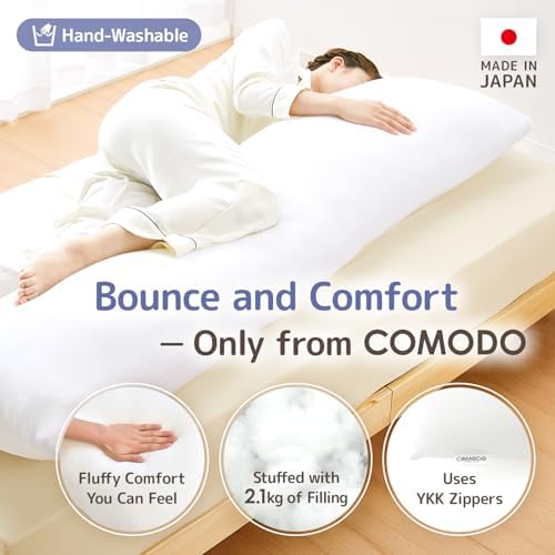 Comodo Body Pillow Made in Japan - 63 x 20 inch