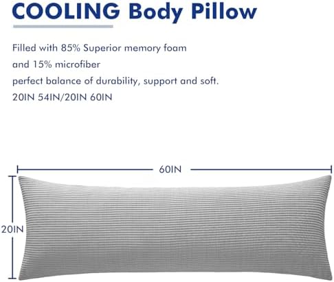MIULEE 20x60 Memory Foam Body Pillow with Cooling Waffle Fabric 1