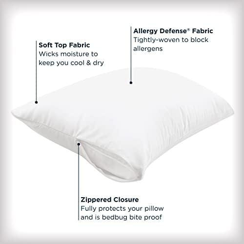 AllerEase Maximum Allergen Barrier Pillow Protector King Size 2 Pack