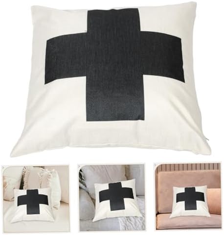 PRETYZOOM Square Cross Pattern Zippered Pillowcase