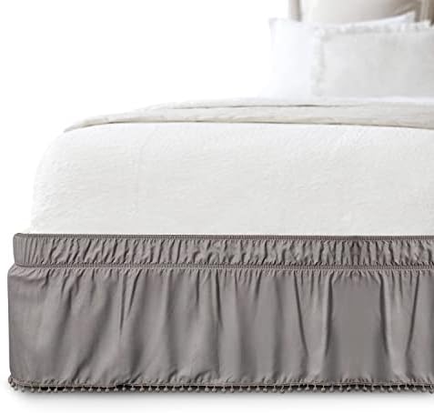 Elegant Comfort 1-Piece Pom-Pom Bed Skirt 16inch Drop