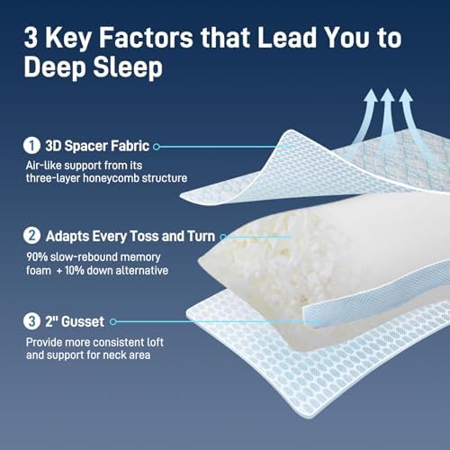 Lyralith Shredded Memory Foam Cooling Pillow Queen Size