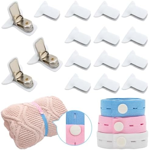 BelleBeau 16 Pack Duvet Clips with 6 Elastic Bands