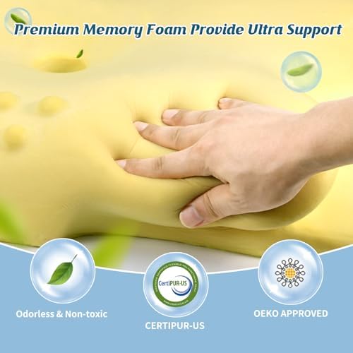 HAMYODO Ergonomic Neck Pillow with Cooling Memory Foam