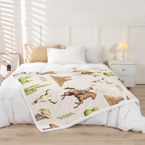 Feelyou Kids Cowboy Blanket for Bed and Couch