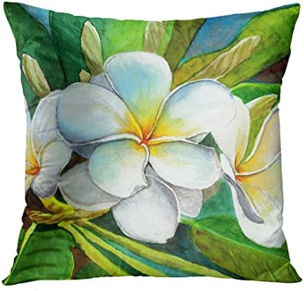 Britimes Throw Pillow Covers Floral Set of 4 18x18 Inches