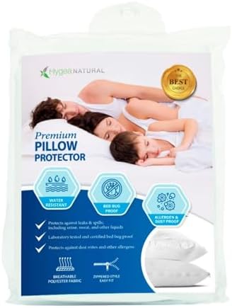 Set of 2 Luxurious Pillow Protectors - Water Resistant and Bed Bug Proof