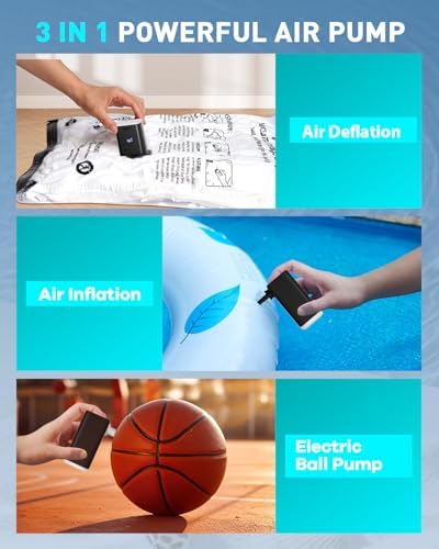 ZOPOM Mini Air Pump with 5000mAh Battery and Light