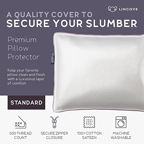 Lincove Cotton Sateen Pillow Protector - Zippered 2 Pack