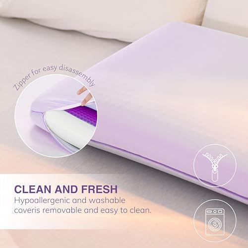 Cooling Memory Foam Pillow with Reversible Cover All-Season Comfort