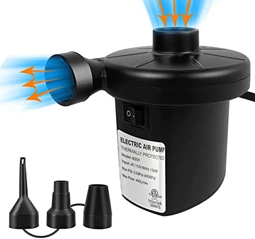 WEEFEESTAR 130W Electric Air Pump with 3 Nozzles