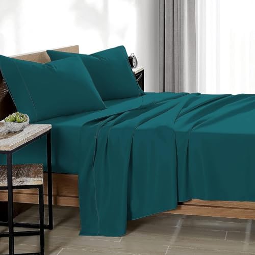 Bluemoon Homes Hotel Bedding Queen 4-Piece Set Teal