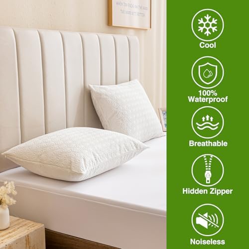 AVARNO Pillow Protectors Set of 2 Waterproof Noiseless