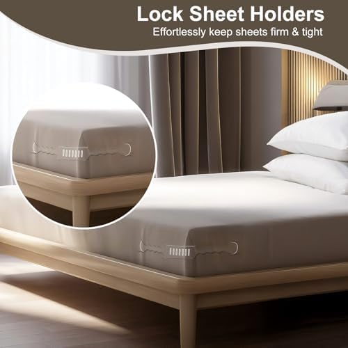 No-Slip Sheet Holder for Deep Mattresses - Universal Fit with Lock Strip